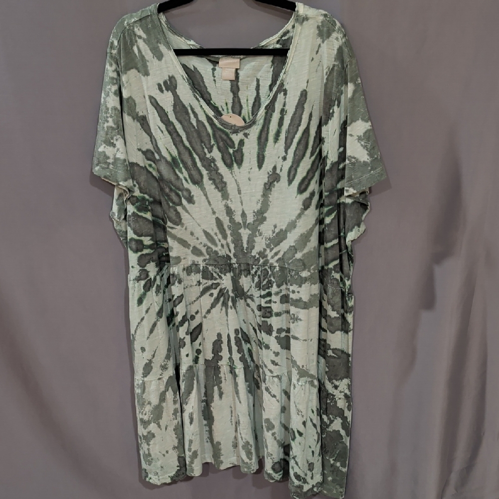 Tie-Dye V-Neck Dress 26/28 NWT